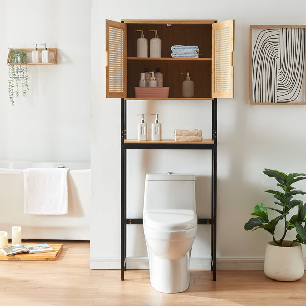 Meuble WC Tervola 172 x 63 x 27 cm noir naturel [en.casa] 