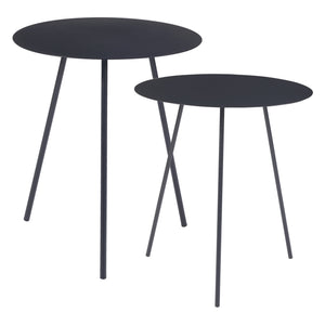 Lot de 2 tables d'appoint Sula de tailles différentes noir [en.casa]