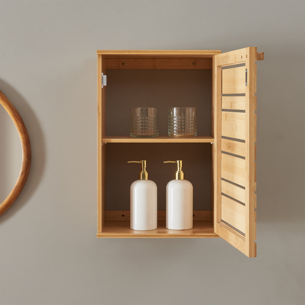 Hängeschrank Epind 50x33x20 cm Bamboe Natuur [en.casa] - premiumXL