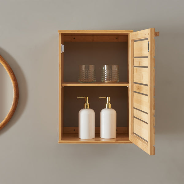 Armoire murale de salle de bain Epind bambou 50 x 33 x 20 cm naturel [en.casa]