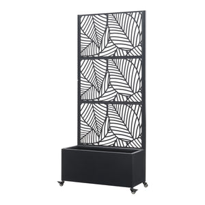 Scheidingswand Surnskoki met plantenbak 190x82x38 cm zwart casa.pro
