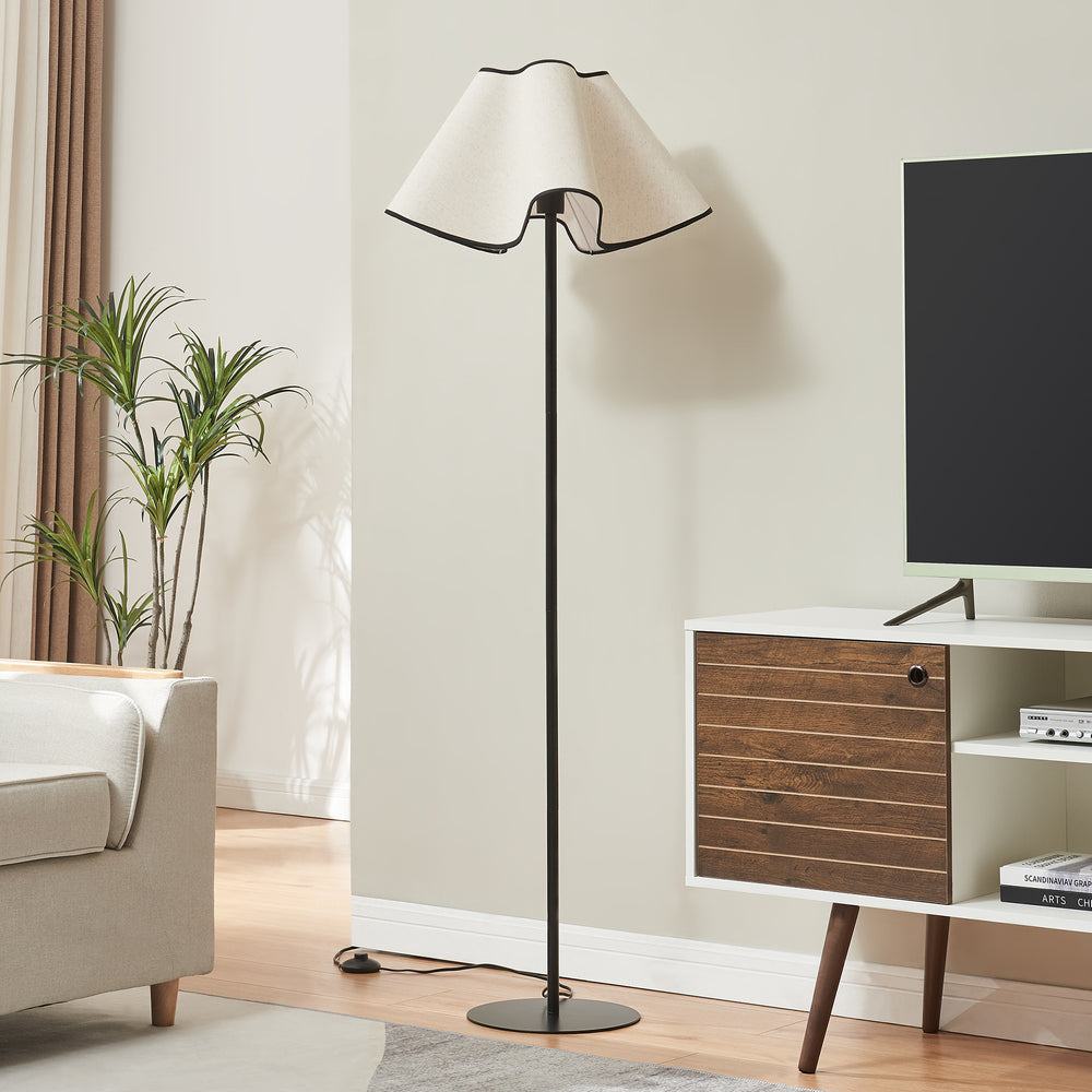 Lampadaire Ashton 153cm Noir/Blanc [lux.pro] - premiumXL