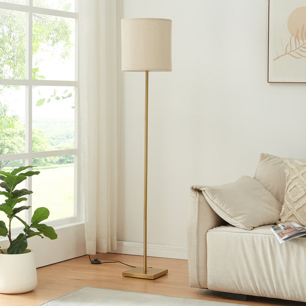 Lampadaire Fildholm hauteur 157 cm couleur laiton / effet lin lux.pro 