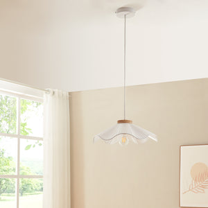 Hanglamp Broadway E27 stoffen lampenkap wit lux.pro
