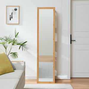 Open kast met spiegel As 170x40x35 cm naturel en wit [en.casa]