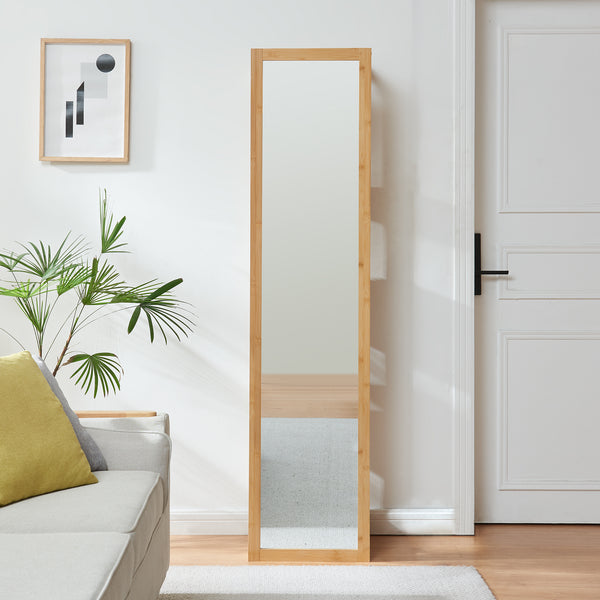 Open kast met spiegel As 170x40x35 cm naturel en wit [en.casa]