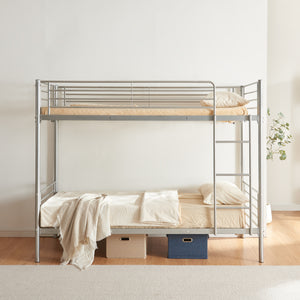 Stapelbed Soppsar met matrassen 90x200 cm zilverkleurig [en.casa] [neu.haus]