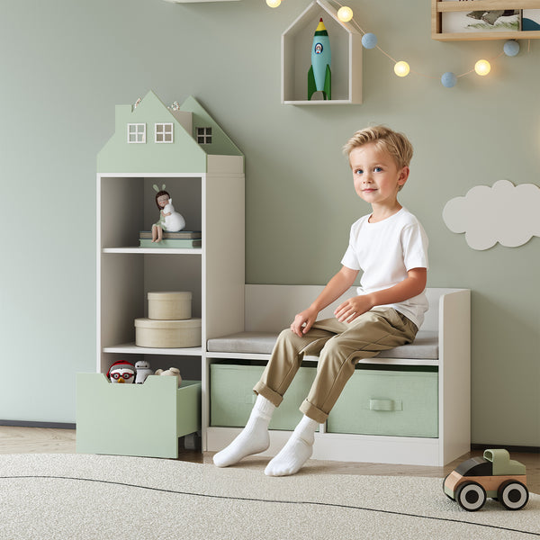 Kinderrek met zitbank Vipsali 100x99x30 cm [en.casa]