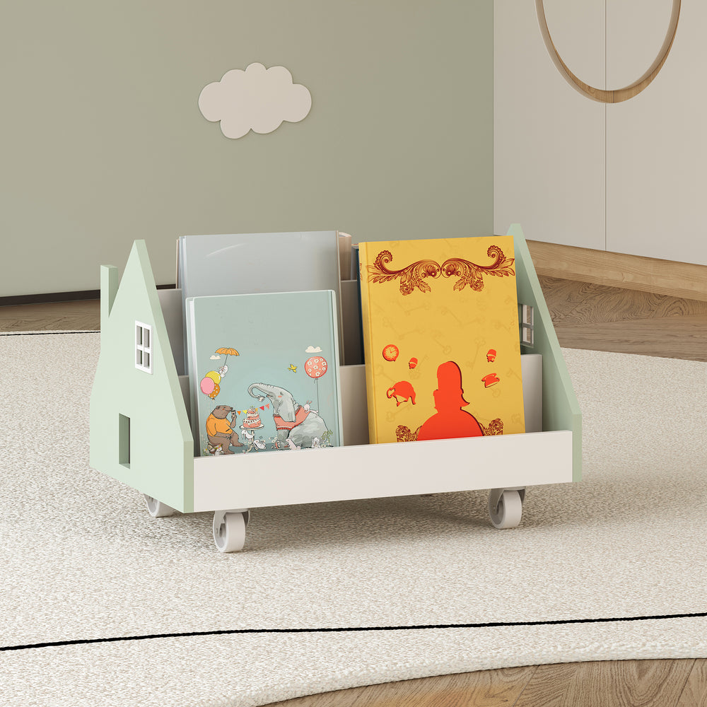 Mobiel kinderrek Vipsali 50x33x34 cm mintgroen/wit [en.casa] - premiumXL