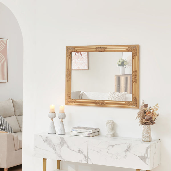 Miroir mural Punkalaidun au style baroque 80 x 60 cm or [en.casa] 