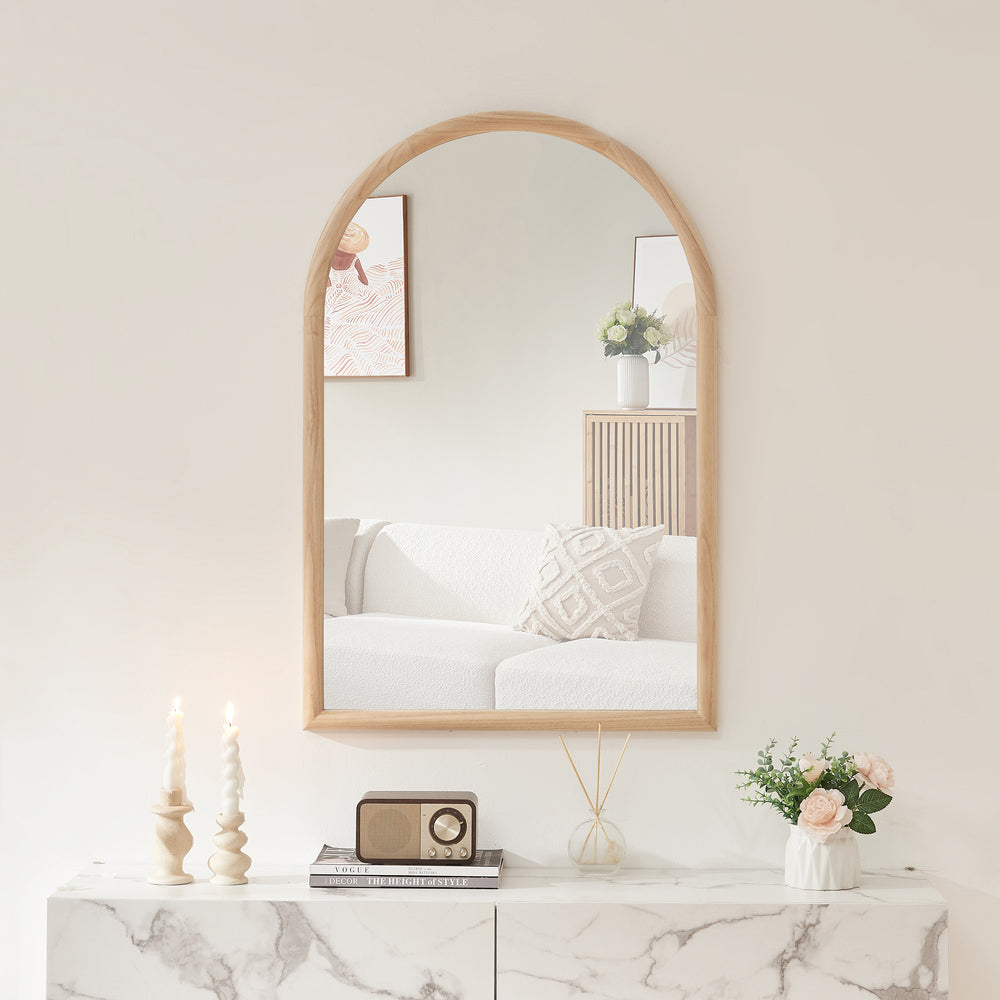 Wandspiegel Podena 90x60 cm Naturel [en.casa] - premiumXL