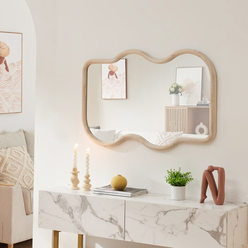 Wandspiegel Bellerirnu 90x60 cm Sonoma - Eikenlook [en.casa] - premiumXL