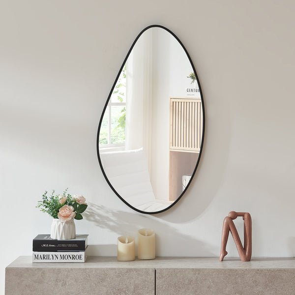 Miroir mural Orland 82 x 46 cm noir [en.casa]