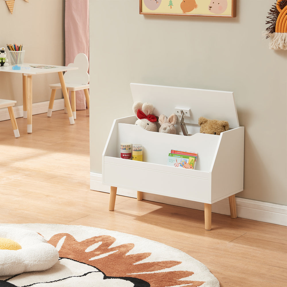 Speelgoedkist Aavanrar 60x30x43 cm Wit [en.casa] - premiumXL