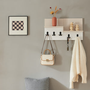 Wandkapstok Botaruvn 34x59x13 cm beige wit en zwart [en.casa]