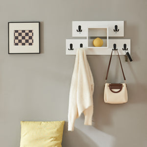 Wandkapstok Vänd 32x60x14 cm wit en zwart [en.casa]