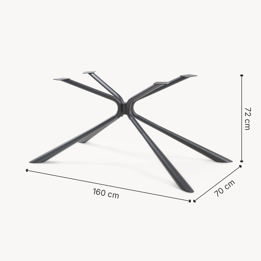 Tafelonderstel Havosanlurg Staal 160x70x72 cm Zwart [en.casa] - premiumXL