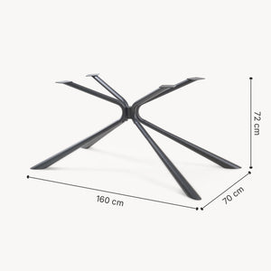 Piétement de table Havosanlurg acier laqué 160 x 70 x 72 cm noir [en.casa]
