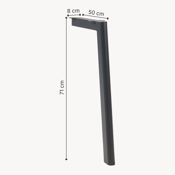Lot de 4 pieds de table Hostang acier laqué 50 x 8 x 71 cm noir [en.casa]