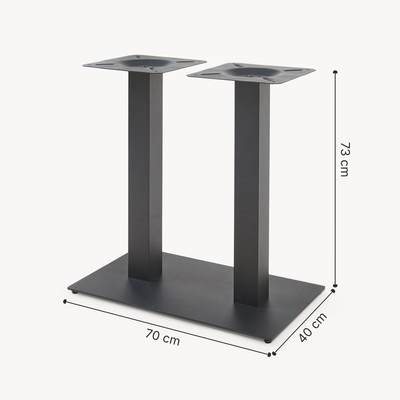 Maatschets Tafelonderstel Vadejord verstelbaar 70x40x73 cm zwart [en.casa]
