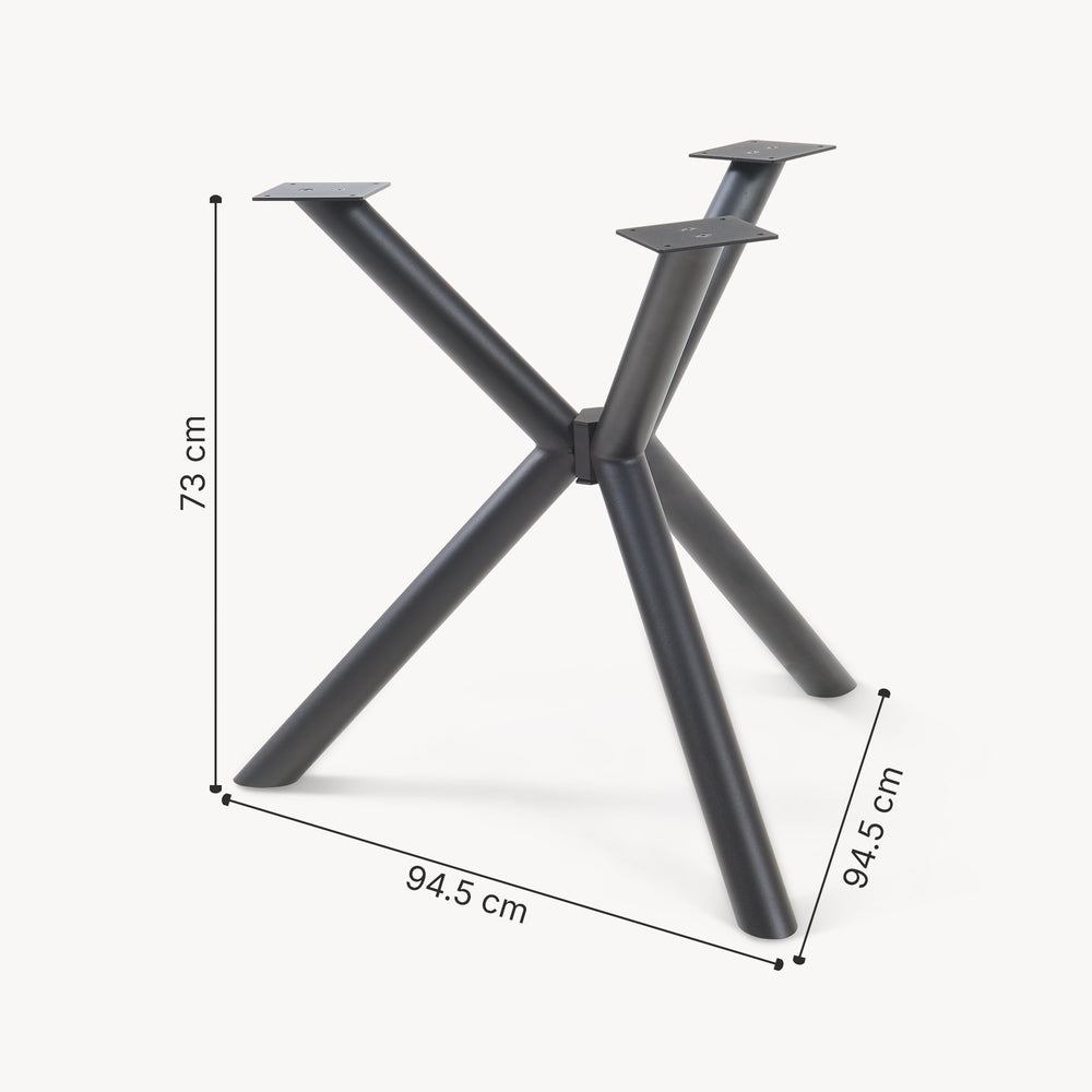 Piètement de table Viserinna acier 94,5x94,5x73 cm noir [en.casa] - premiumXL
