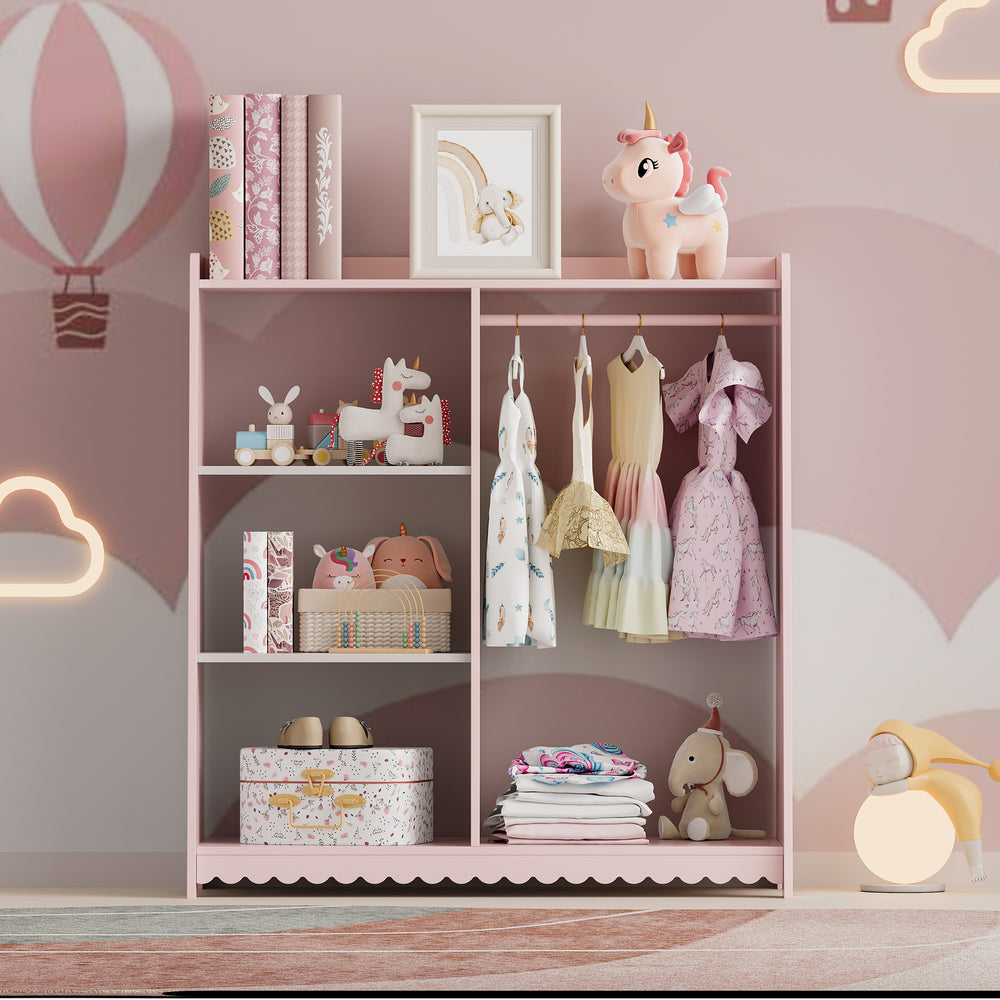 Kindergarderobe Vestnes 90x80x38 cm Cotton Candy/Wit [en.casa] - premiumXL