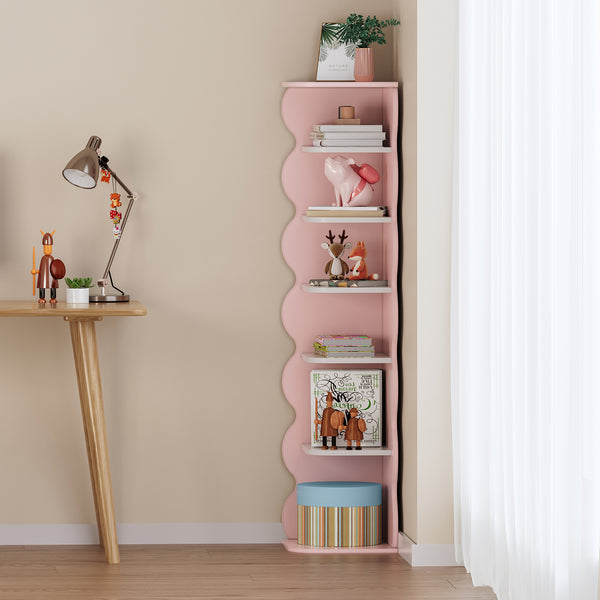 Kinderschoenenrek Vestnes 108x27x27 cm roze en wit [en.casa]