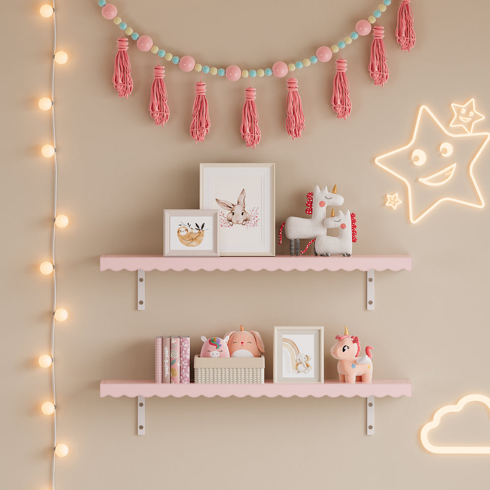 Kinder - Wandrek 2-delig Vestnes 80x17x4 cm Cotton Candy [en.casa] - premiumXL