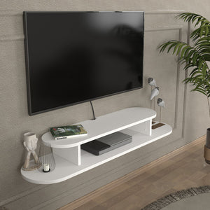 Meuble TV Targema mural 120 x 30 x 16 cm blanc [en.casa] 