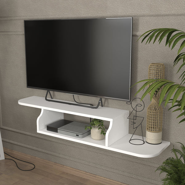 Meuble TV Kershaby mural 120 x 30 x 19 cm blanc [en.casa] 