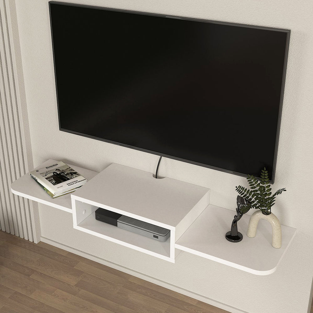 Meuble TV mural Tar 115x30x16 cm blanc [en.casa] - premiumXL