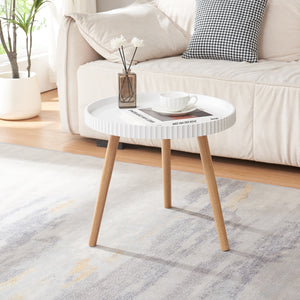 Table d'appoint Bongard 50 x 45 cm blanc naturel [en.casa]
