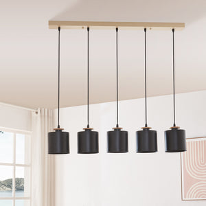 Suspension Posdand 5 x E27 40 W Hauteur max 130 cm noir [lux.pro]