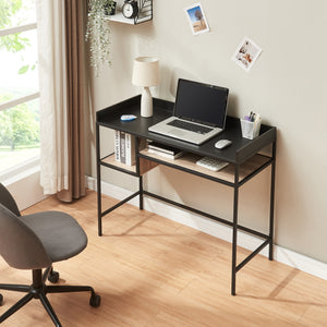 Bureau Belana 100 x 43 x 82 cm noir / effet chêne [en.casa] 