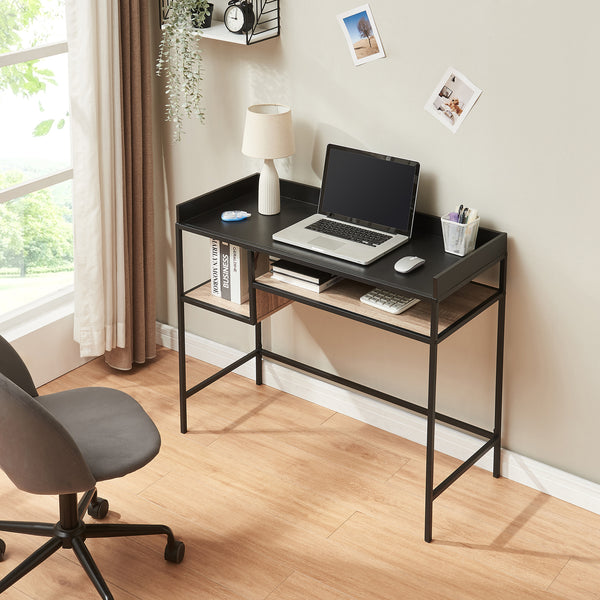 Bureau Belana 100 x 43 x 82 cm noir / effet chêne [en.casa] 