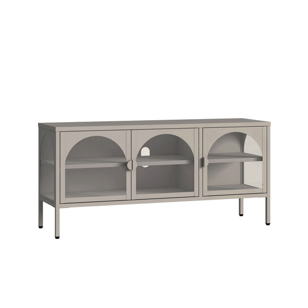 Dressoir Klippestad vitrinekast 118x35x55 cm camel [en.casa]