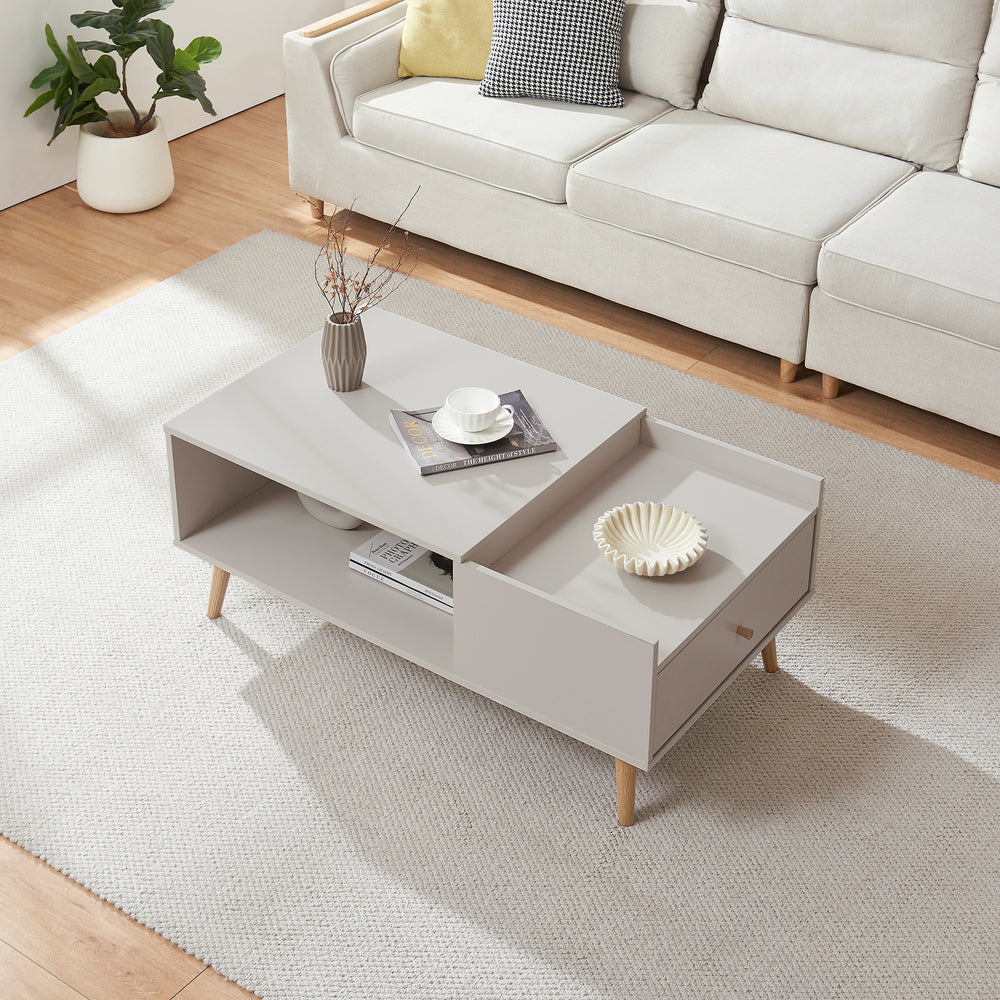 Salontafel Hallevil met lade 106x59x44 cm Wit [en.casa] - premiumXL