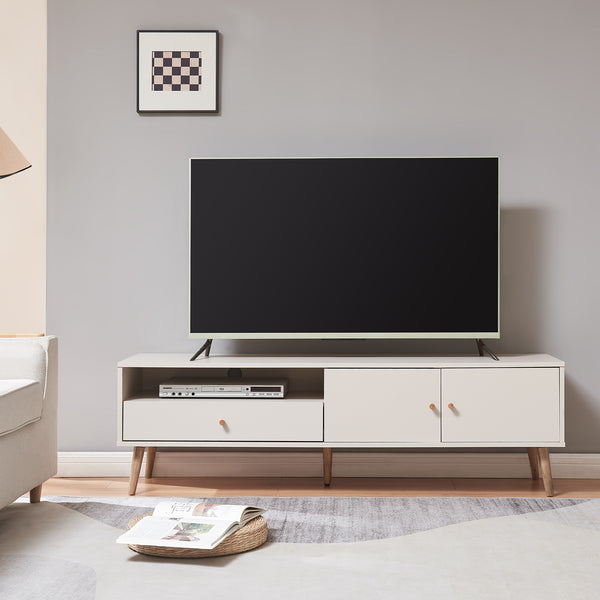 Meuble TV Hallevil 150 x 39 x 45 cm gris clair [en.casa]