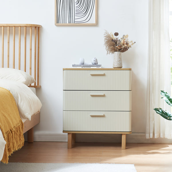 Commode Ferrersp 70 x 60 x 40 cm effet chêne / couleur sable [en.casa] 