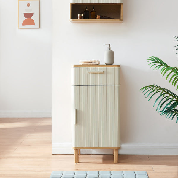 Armoire de salle de bain Ferrersp 80 x 40 x 35 cm effet chêne / couleur sable [en.casa] 