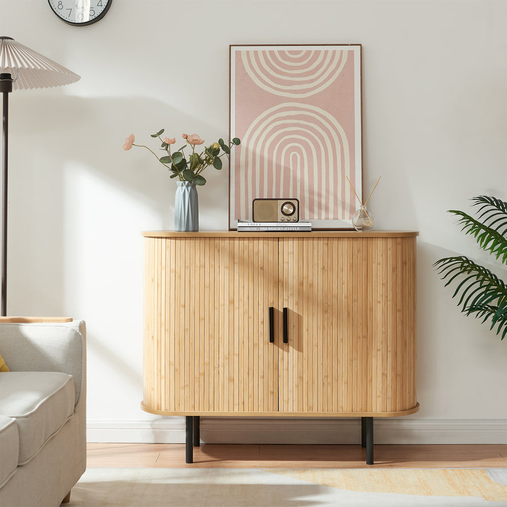 Schoenenkast Tvedestrand dressoir 100x40x80 cm naturel en zwart [en.casa]