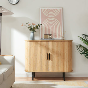 Schoenenkast Tvedestrand dressoir 100x40x80 cm naturel en zwart [en.casa]