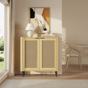 Commode Lukhomso 83x80x40 cm eikenkleurig en zwart [en.casa]