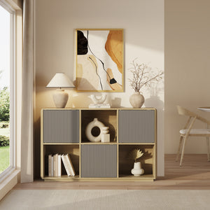 Buffet Trömi 75 x 120 x 30 cm effet chêne gris [en.casa]
