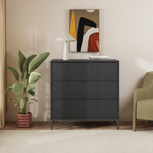 Commode Nykapin 80 x 80 x 40 cm noir [en.casa]
