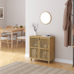 Commode Sirgerg bamboe 77x72x33 cm naturel [en.casa]