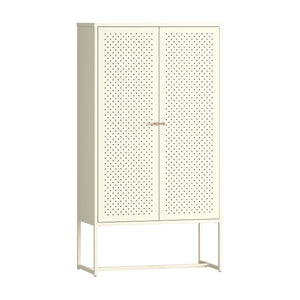 Armoire multifonctionnelle Viitasaari 150 x 80 x 40 cm acier blanc crème [en.casa]