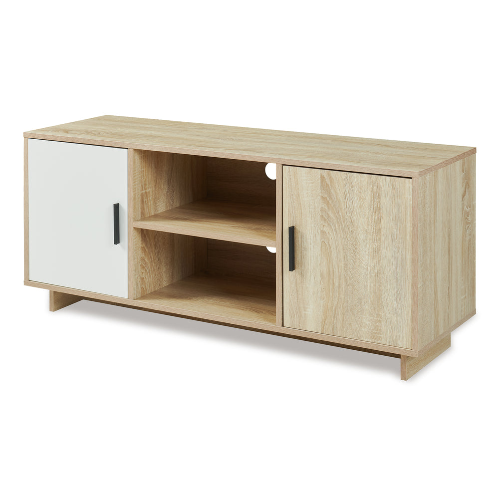 Tv-meubel Kenta 120x39x52 cm sonoma eiken en wit [en.casa] 