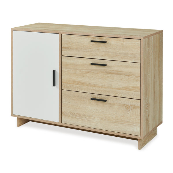 Dressoir Kenta 100x35x72 cm sonoma eiken en wit [en.casa]