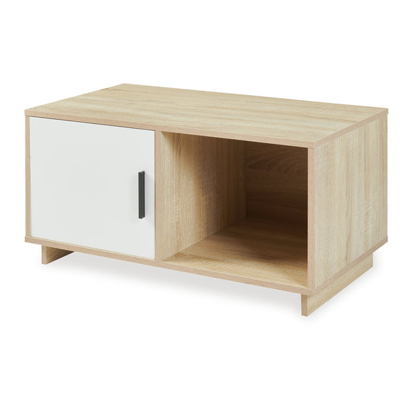 Salontafel Kenta 80x45x40 cm Sonoma-eikenlook/wit [en.casa]